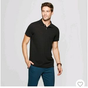 Mens Black Short Sleeve Polo Shirt